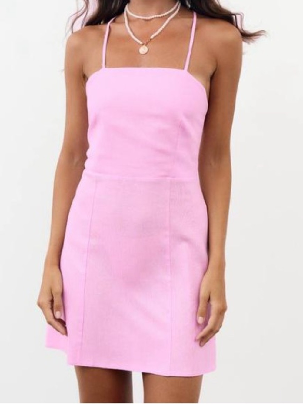 Women’s XS Linen Babydoll Mini Dress y2K Event